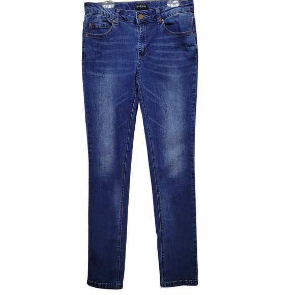 Kidpik Girls Blue Skinny Jeans Whiskering Five Pockets Medium Wash Size 16 - Picture 1 of 10